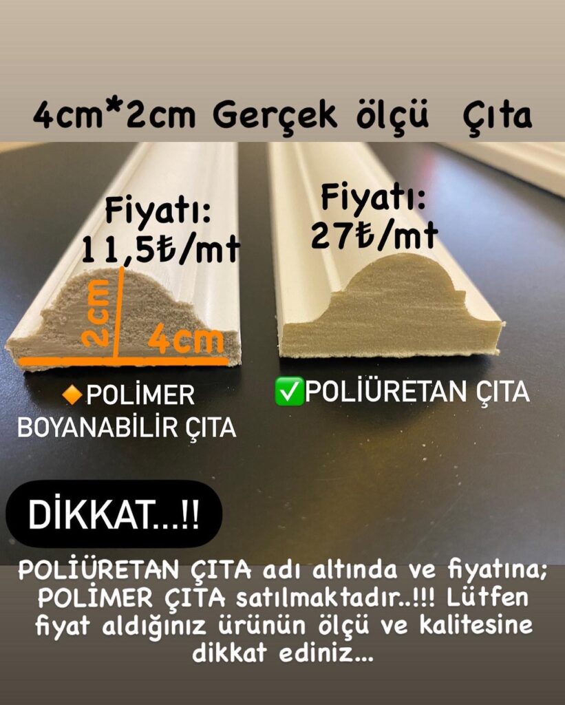 Polimer Boyanabilir Plastik Vs Poliüretan Çıtalar
