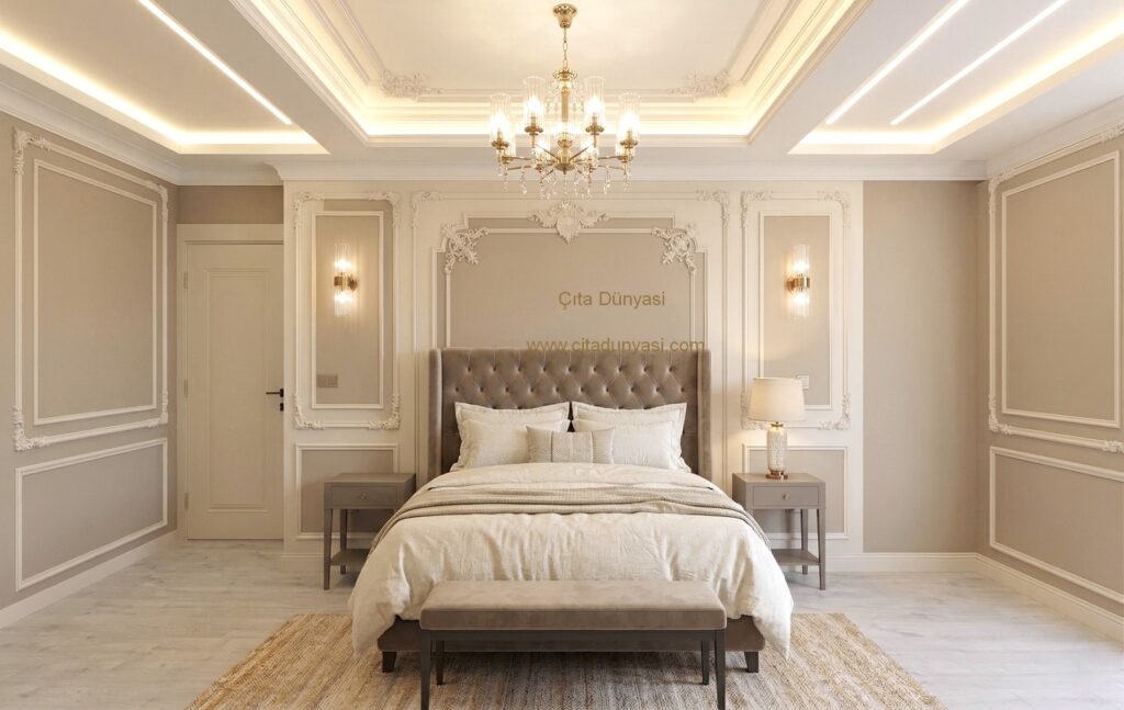 Poliüretan Duvar Çıta Yatak Odası Modelleri